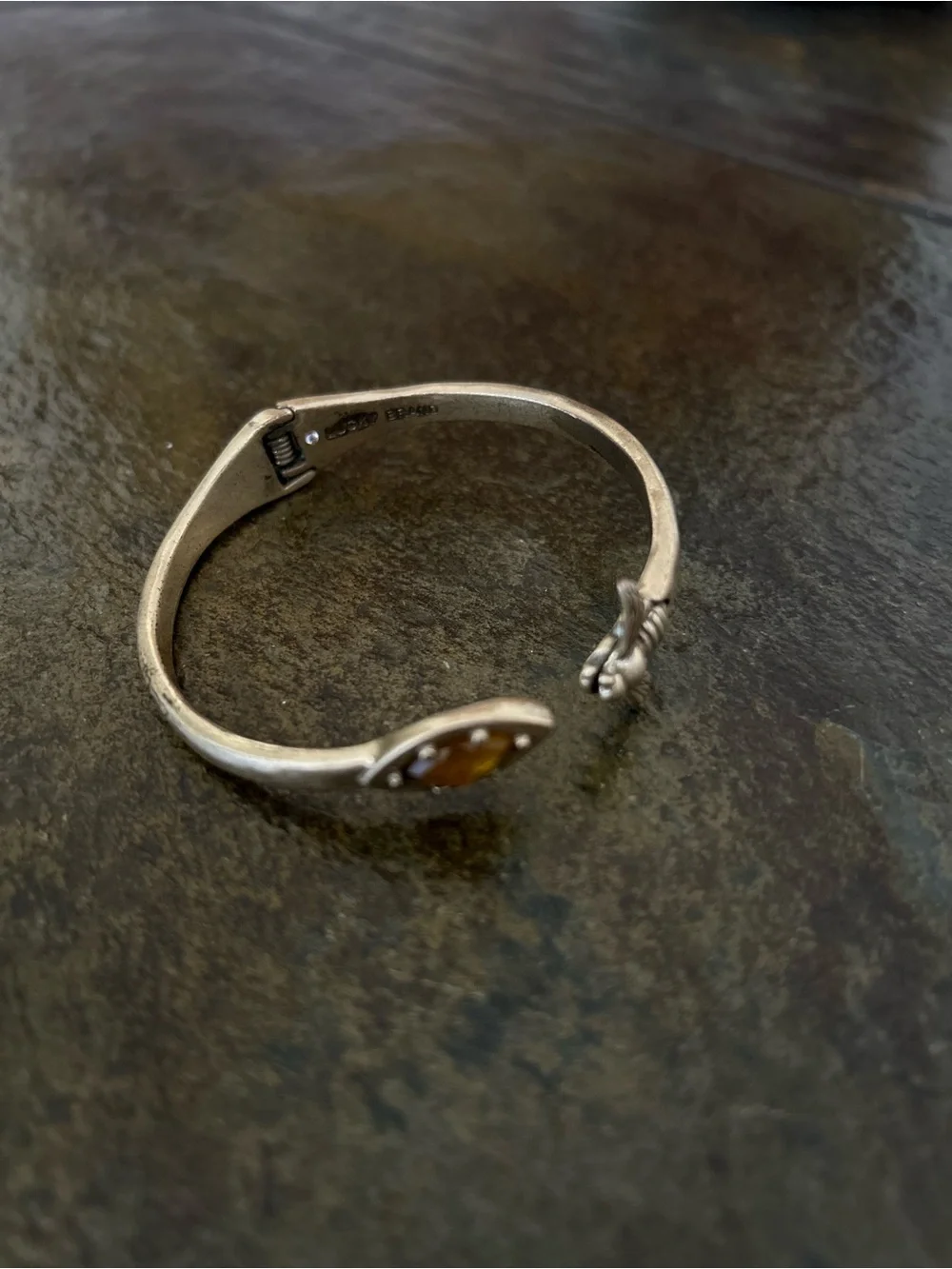 Vintage Lucky Brand Bronze Amber Cuff Bracelet - Women's Jewelry
